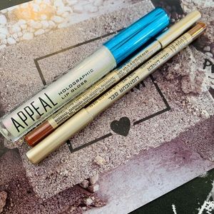 NWT! Three appeal cosmetics gel liner and lipgloss